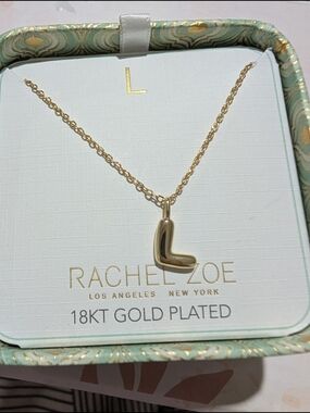 Rachel Zoe Gold L Initial Pendant Necklace